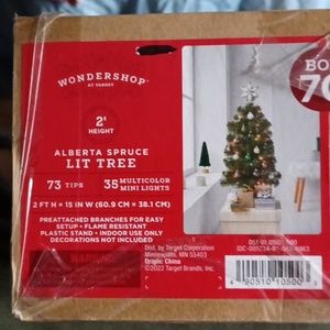 Wondershop 2 ft Alberta spruce artificial green Christmas tree new in box